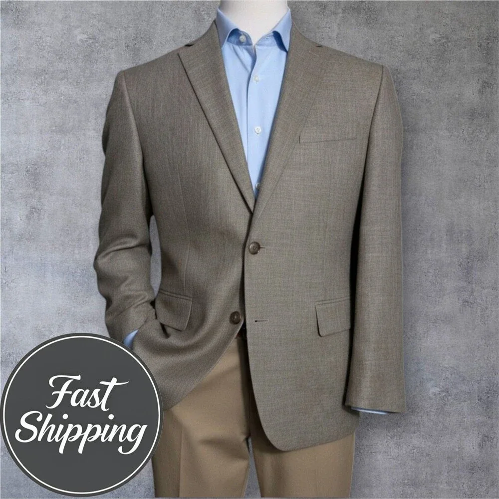 RALPH LAUREN Mens Blazer Sport Coat Two Button Suit Jacket Brown/Tan 43R